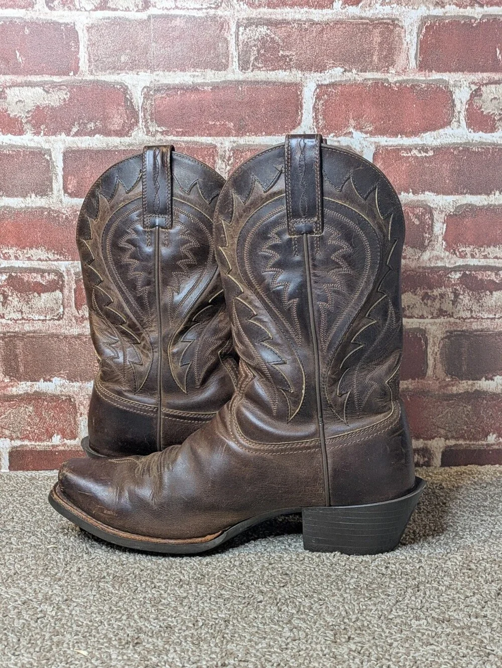 Ariat Legend Phoenix Men Western Cowboy Square Toe Brown Leather Boots Size 10 D
